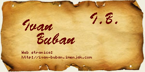 Ivan Buban vizit kartica